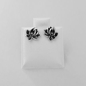 Sterling Silver Blooming Lotus Earrings, Flower Earrings, Spirit Flowers